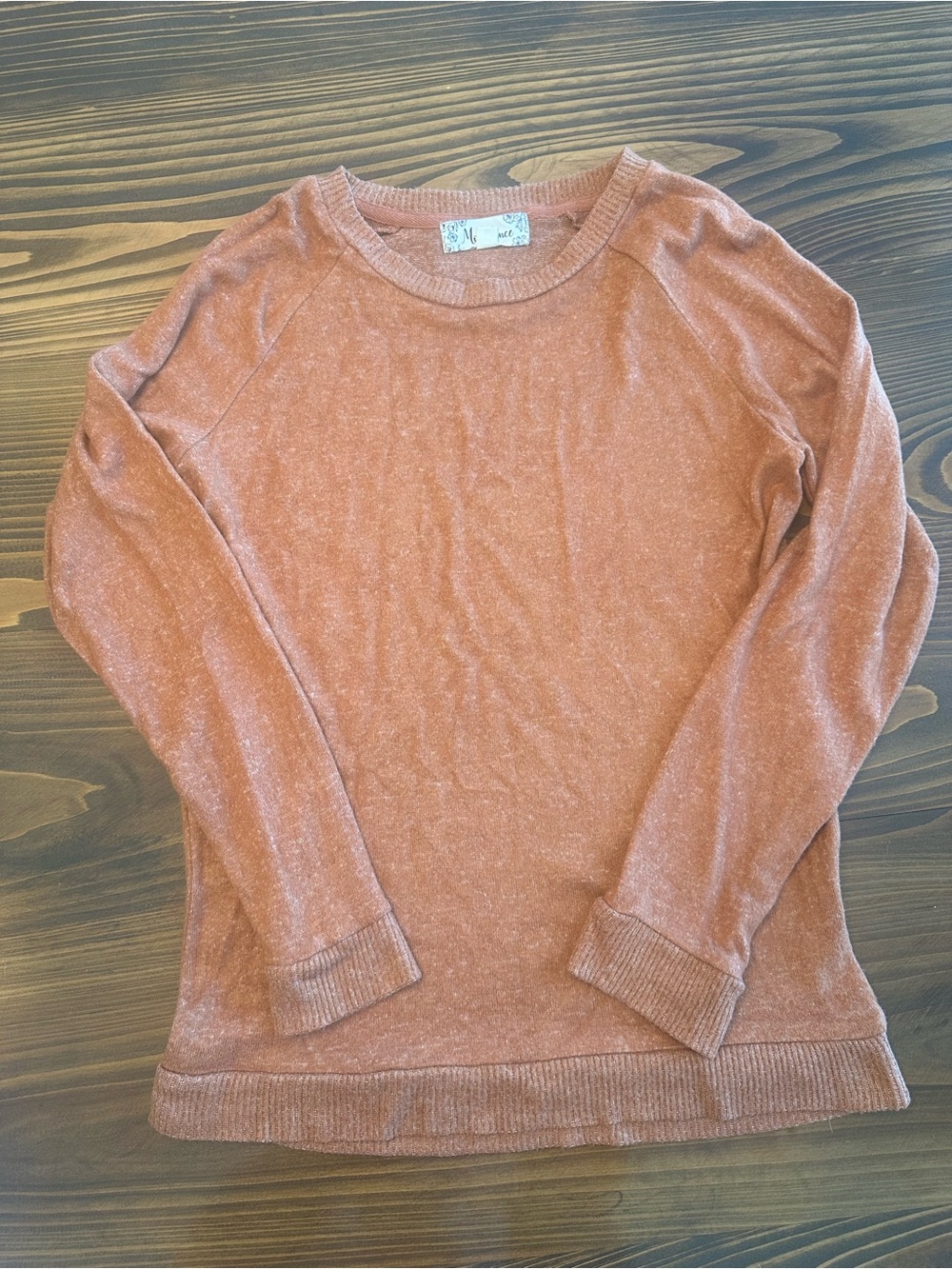 Soft Lightweight Rust Crewneck Sweater - Women